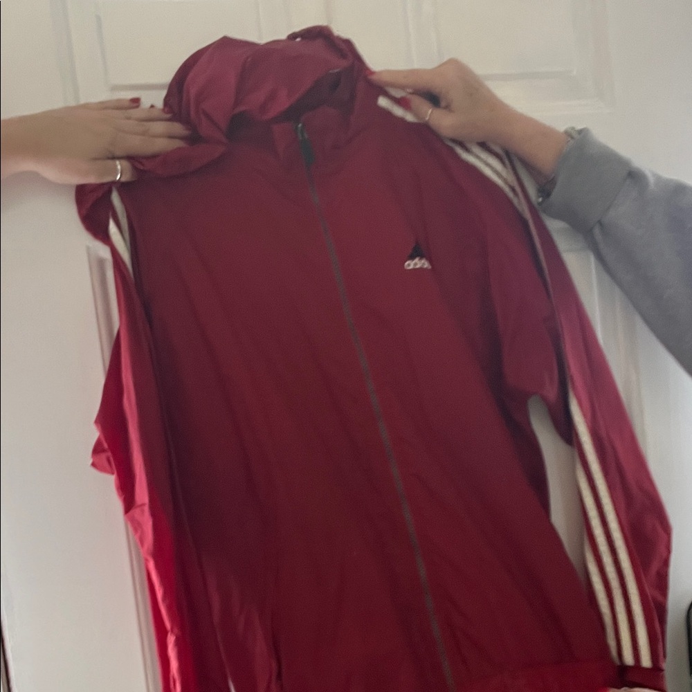 Adidas Men's Bold Red Windbreaker